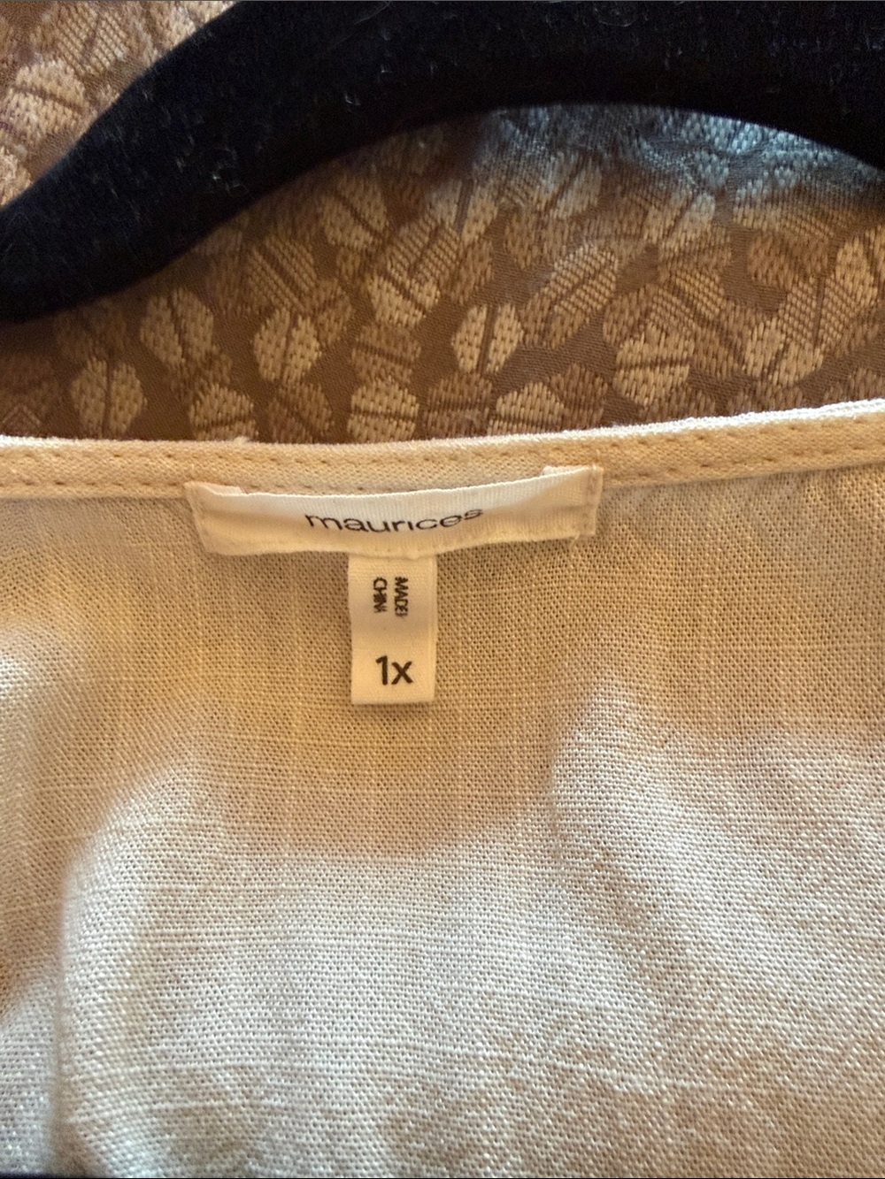 Maurices Lace-Trim V-Neck Button Front Cream Blouse - Picture 3 of 6